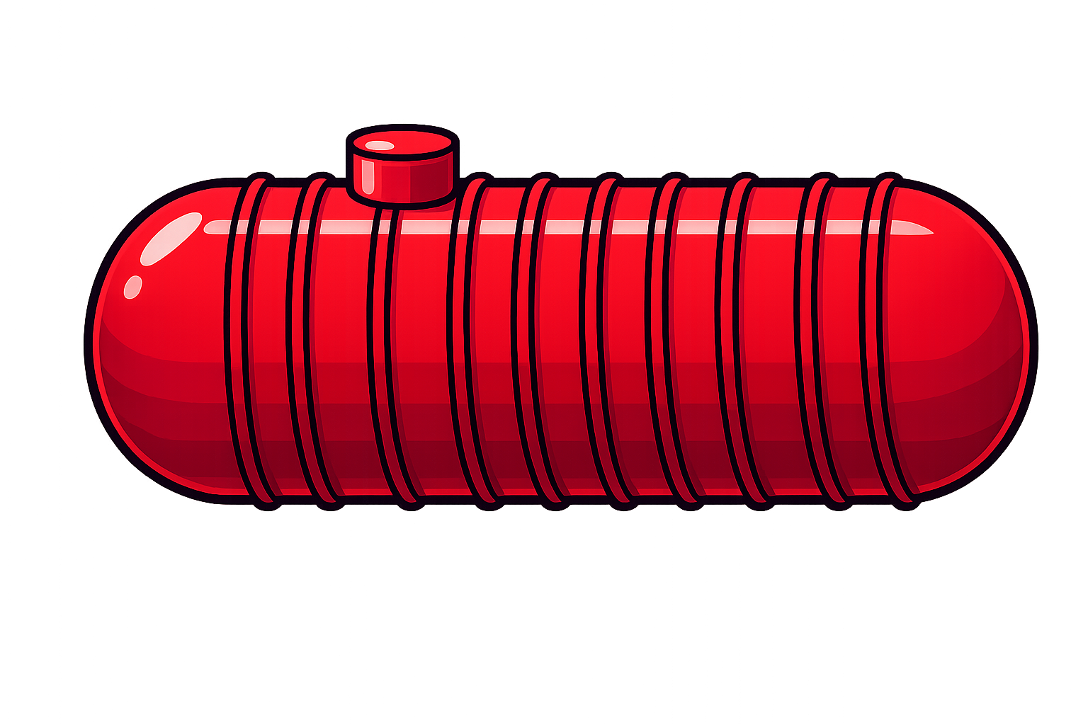 Red horizontal Xerxes fiberglass fuel tank